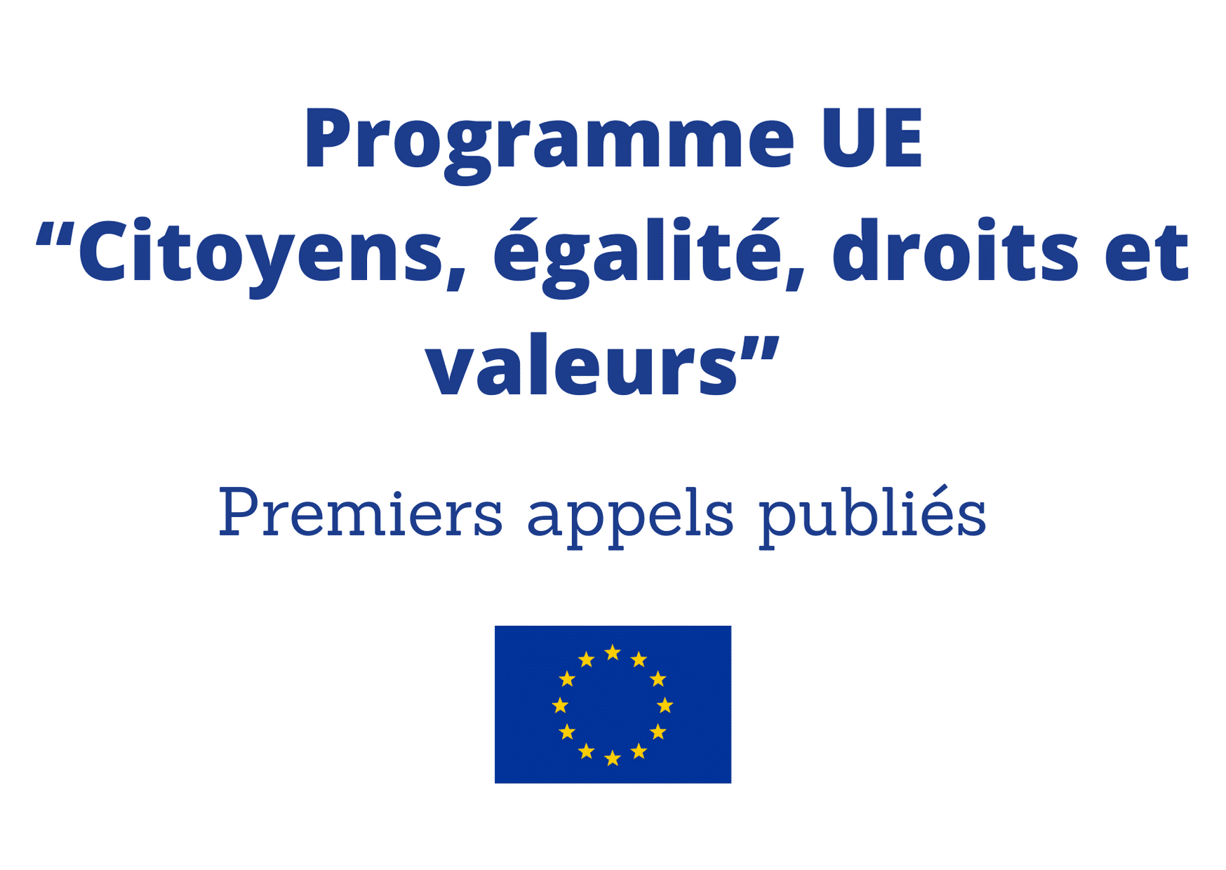 Premiers Appels Au Programme Européen «Citoyens, égalité, Droits Et ...